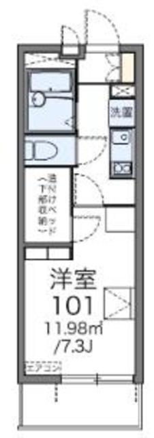 レオパレスプランドール稲城(1K/3階)の間取り写真