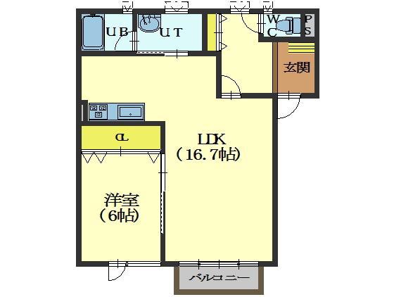 ルーチェ・I(1LDK/2階)の間取り写真
