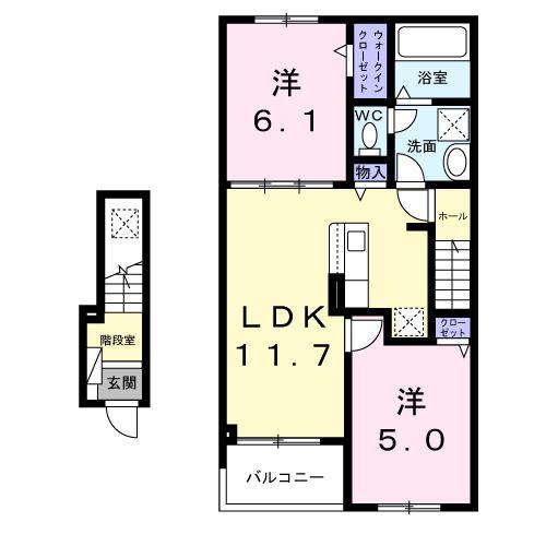 SALLIER(2LDK/2階)の間取り写真