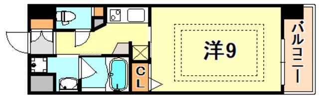 ベルフェリーク新神戸(1K/4階)の間取り写真