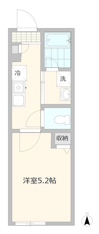 ラフィネ阿佐ヶ谷A(1K/1階)の間取り写真