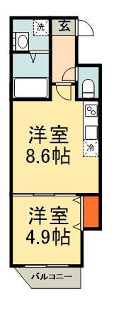 新宿ガーデンHS(1DK/9階)の間取り写真