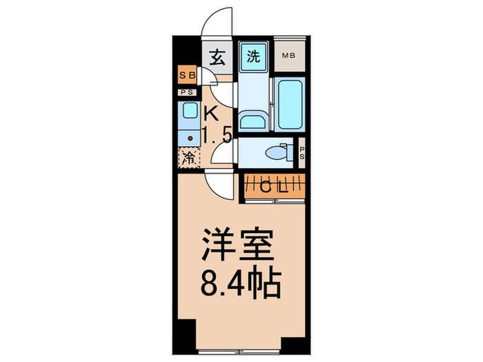 アスティエ渋谷松濤(1K/3階)の間取り写真