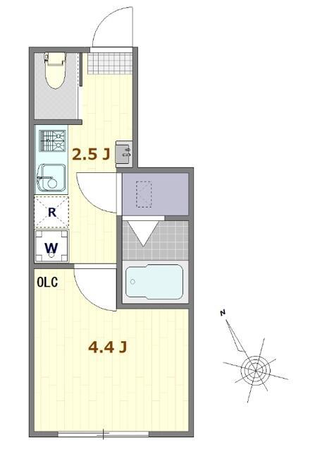 AMATERRACE馬込(1K/1階)の間取り写真