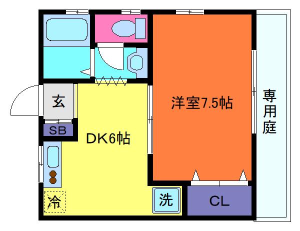 和光ハイツ(1DK/2階)の間取り写真