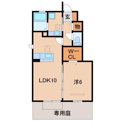 オリーブコート(1LDK/1階)の間取り写真