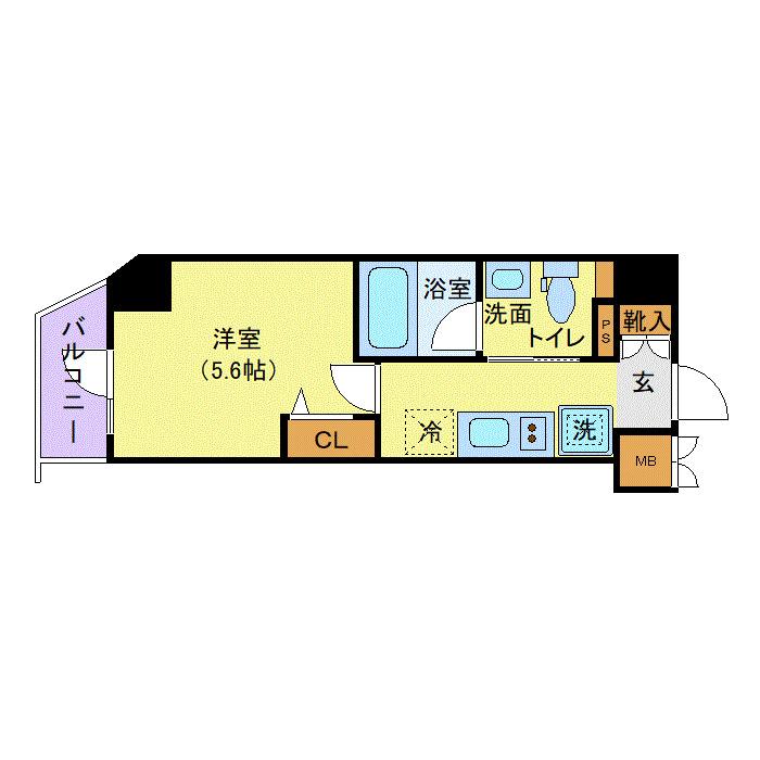 LOG横浜駅東(1K/8階)の間取り写真