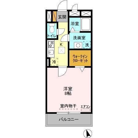 FOREST WIND(1K/1階)の間取り写真
