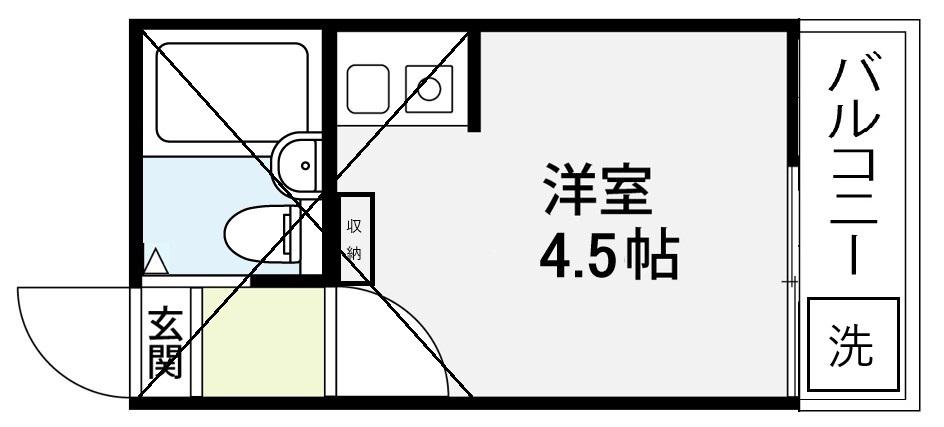 レオパレス滝野川(ワンルーム/2階)の間取り写真
