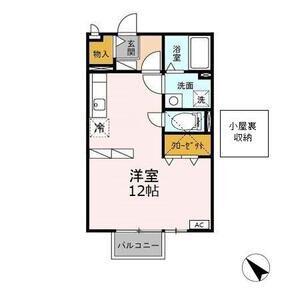クレーネ(ワンルーム/2階)の間取り写真