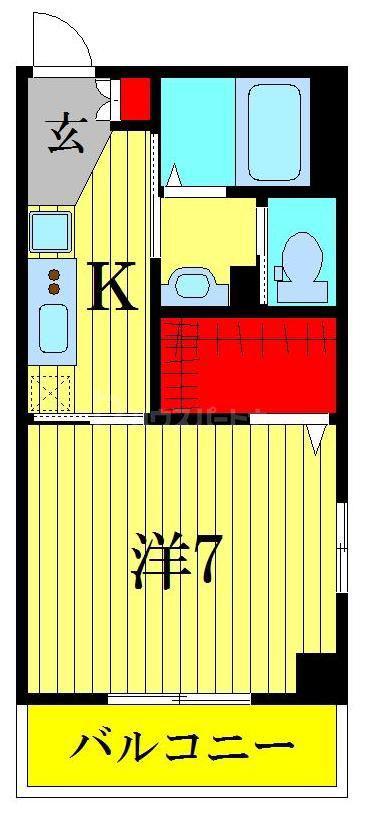 BCASA天王台(1K/4階)の間取り写真