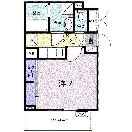 ラフレシール曽野I(1K/3階)の間取り写真