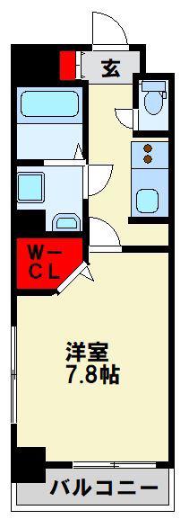 ポスカート F(1K/5階)の間取り写真