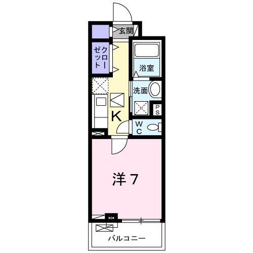 VERGER(1K/1階)の間取り写真