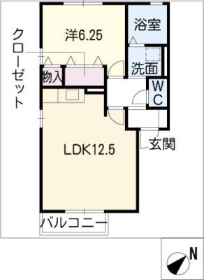 エステートパレス(1LDK/1階)の間取り写真