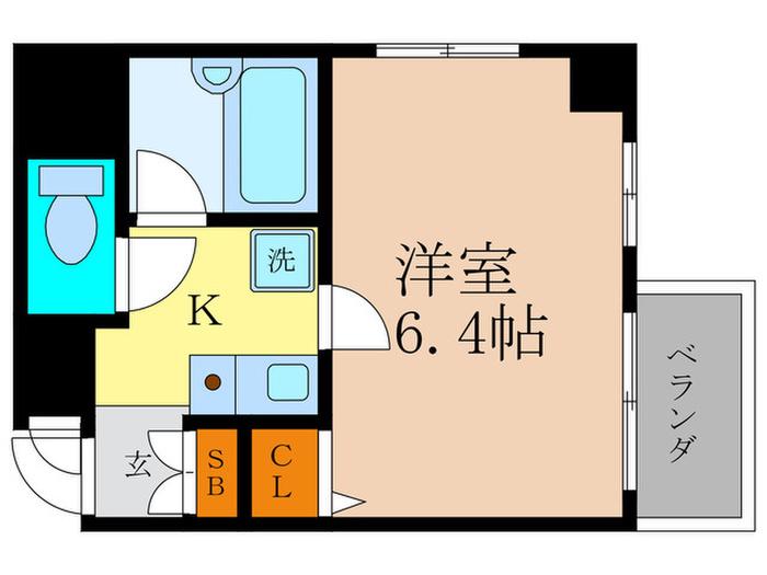 ベラジオ四条堀川(1K/3階)の間取り写真