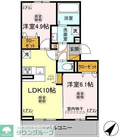 パストラル(2LDK/3階)の間取り写真