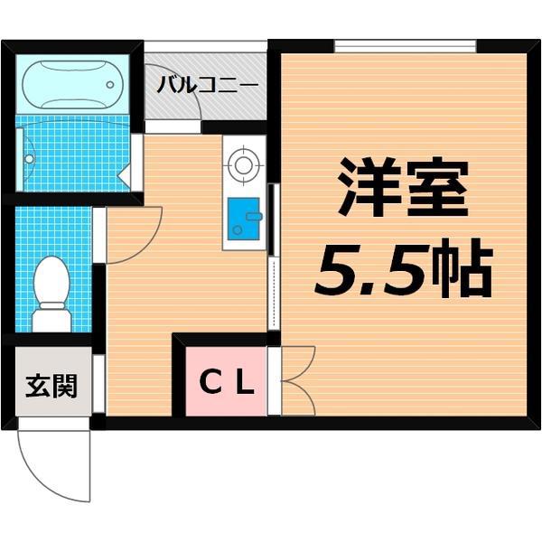 ルベール花の館千林(1K/4階)の間取り写真