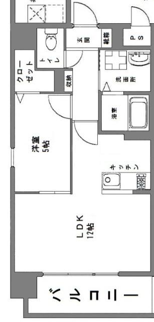 シュシュ天神(1LDK/3階)の間取り写真