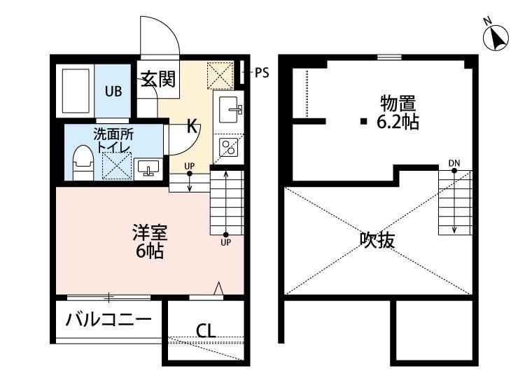 リブール(1K/1階)の間取り写真