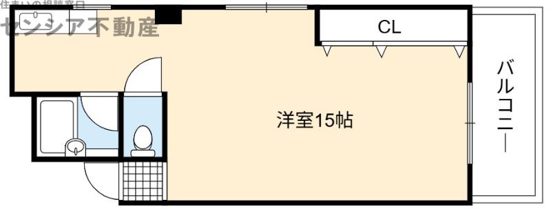 サンライズ古市(ワンルーム/2階)の間取り写真