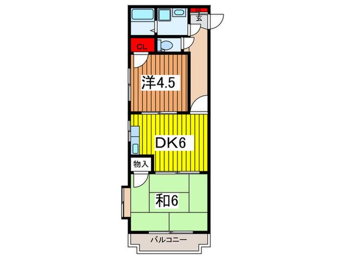 サンハイツ上小(2DK/1階)の間取り写真