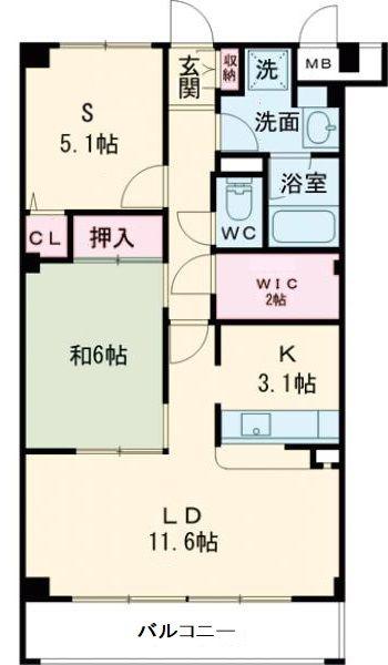 リヴィエール寺内町(1SLDK/1階)の間取り写真