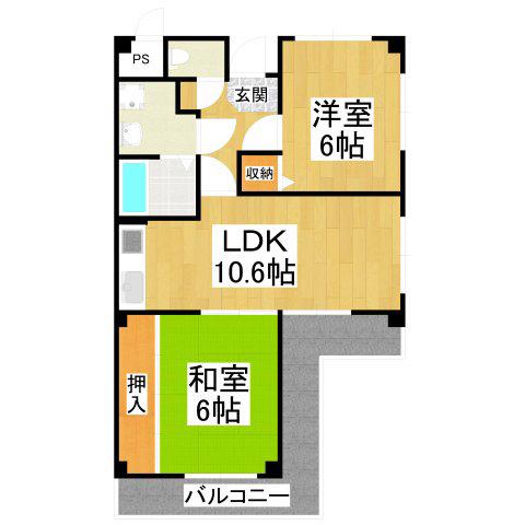 メゾン・ロゼ(2LDK/3階)の間取り写真