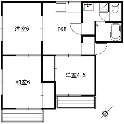 第3桜井レジデンス(3DK/2階)の間取り写真