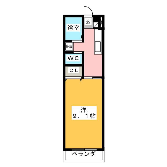 ダイムマンション阿古曽 II(1K/2階)の間取り写真