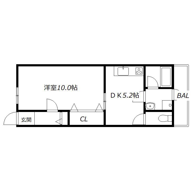 ドリカム塩屋(1DK/1階)の間取り写真