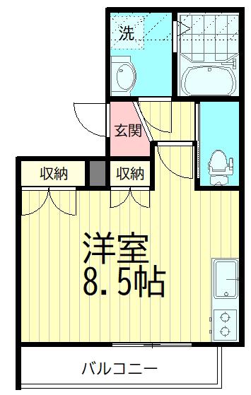 メゾン目黒原町(1K/2階)の間取り写真