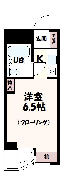 グレース成城I(ワンルーム/1階)の間取り写真