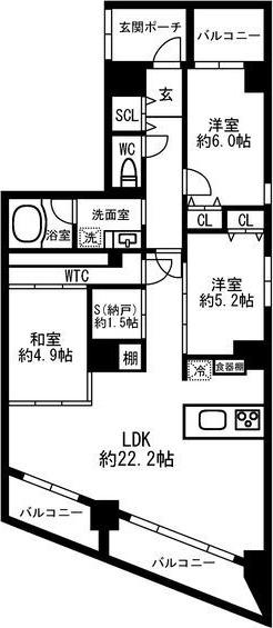 PHOENIX KANAYAMA(3LDK/7階)の間取り写真