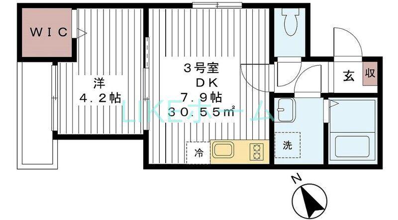 AJ船橋湊町(1DK/2階)の間取り写真