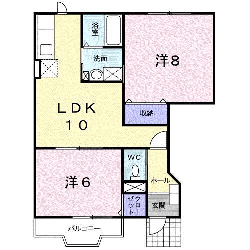 セピアパロス(2LDK/1階)の間取り写真