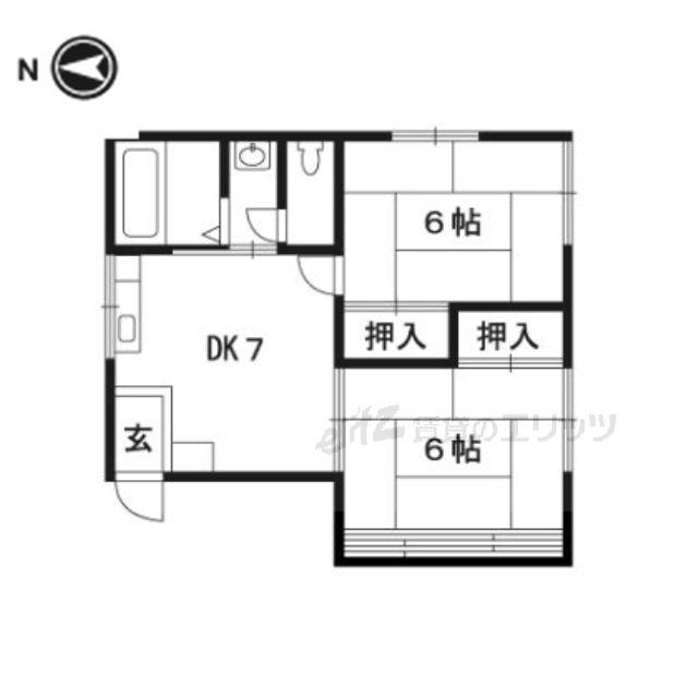 メゾン東陽(2DK/1階)の間取り写真
