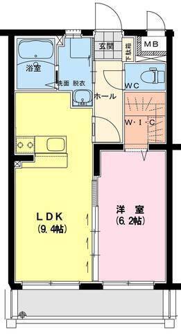 エバーグリーン(1LDK/2階)の間取り写真