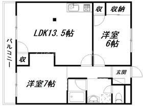 パークサイド高木(2LDK/3階)の間取り写真