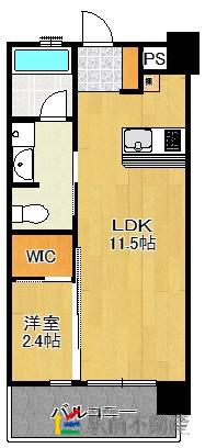 イニシアイオ大名(1LDK/5階)の間取り写真