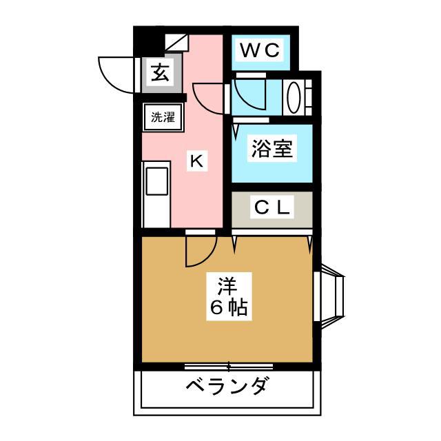 プレジオ新吉田(1K/2階)の間取り写真