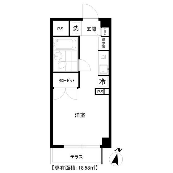アビタシオンK(1K/1階)の間取り写真