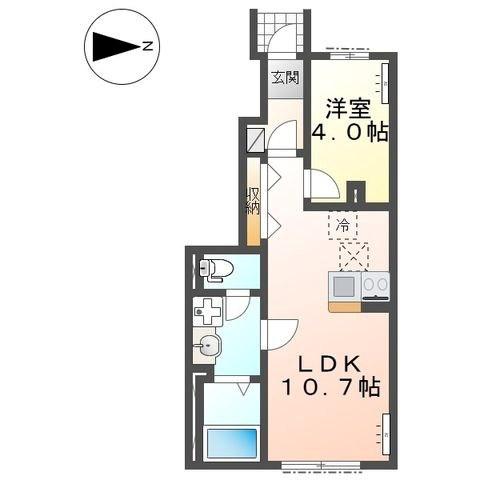 小田原市鴨宮アパート工事(1LDK/1階)の間取り写真