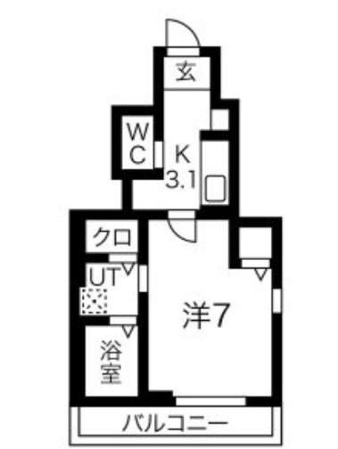 コズモ文化町(1K/1階)の間取り写真