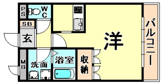 カサ デ セレーサ(1K/1階)の間取り写真