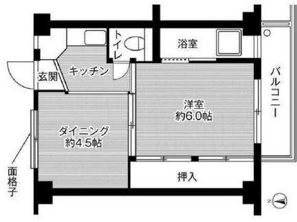 ビレッジハウス上成 1号棟(1DK/1階)の間取り写真