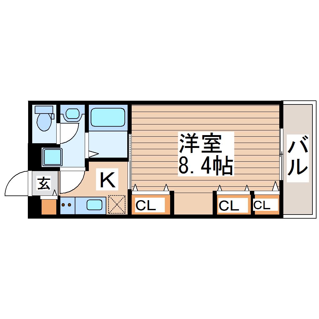 リオレ南小泉(1K/2階)の間取り写真