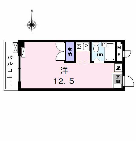 ニュープレジオ高畑(ワンルーム/4階)の間取り写真