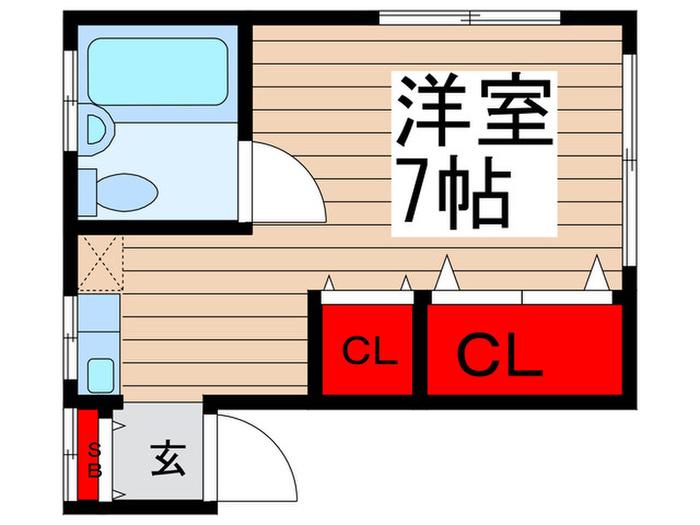 コーポ高橋II(ワンルーム/1階)の間取り写真