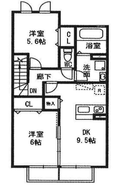 プランドール(2LDK/2階)の間取り写真
